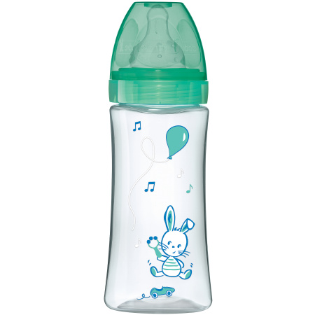 Dodie Initiation+ Zuigfles 330ml Transparant Valentin 6+ Maanden Snelheden 3 Debiet 3 Groen 1 Stuk