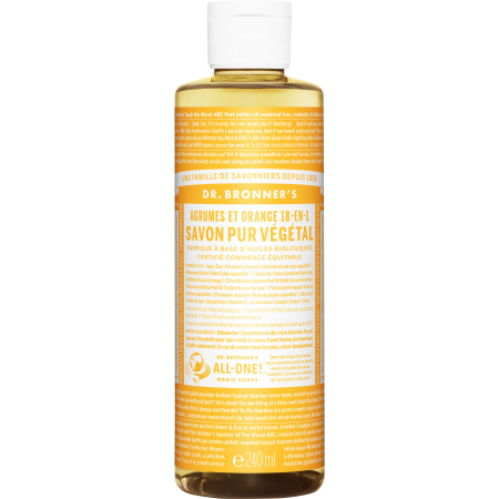 Dr Bronner's 18 in 1 Natuurlijke Citrus-Orange Zeep Fles 240ml