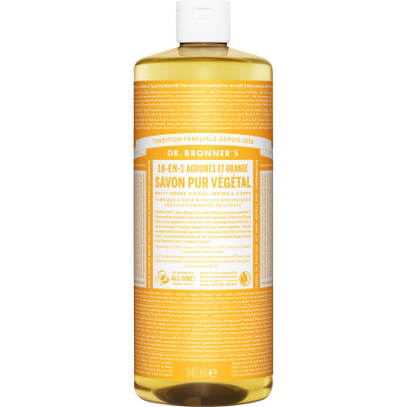 Dr Bronner's 18 in 1 Natuurlijke Citrus-Orange Zeep Fles 945ml