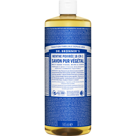 Dr Bronner's 18 in 1 Natuurlijke Pepermunt Zeep Fles 945ml