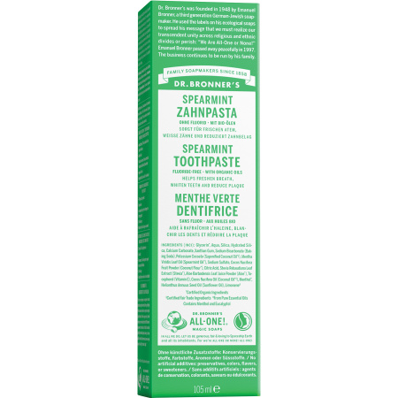 Dr Bronner's Tandpasta Spearmint Tube 140g