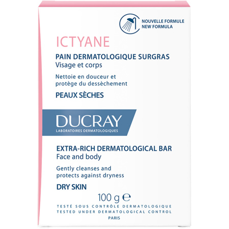 Ducray Ictyane Supervette Dermatologische Bar Gezicht En Lichaam Droge Huid 100g