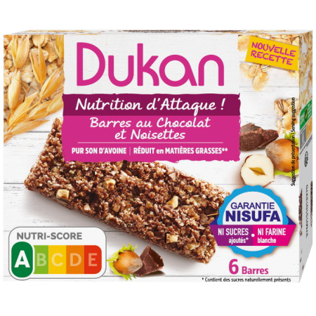 Dukan Reep Choco Nootjes 6 Stuks