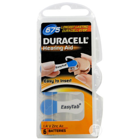 Duracell Easytab Hoorbatterij (Da675) Blauw 6 Stuks