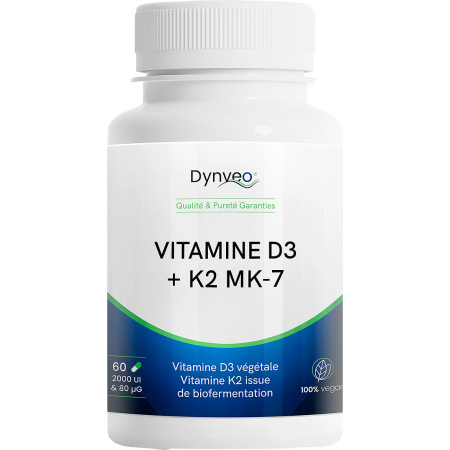 Dynveo Vitamine D3 + K2 MK-7 60 Capsules