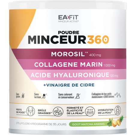 EaFit Minceur 360 Vetverbrander Morosil Collageen/Matcha/Ananas 275g