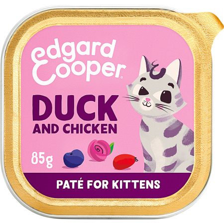 Edgard & Cooper Kitten Paté Bakje Eend & Kip 85g