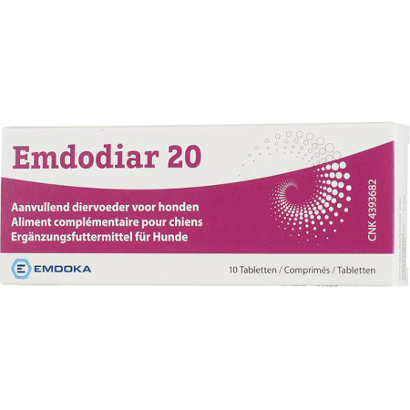 Emdodiar 20 Aanvullend Diervoeder Voor Honden 10 Tabletten