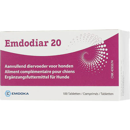 Emdodiar 20 Aanvullend Diervoeder Voor Honden 100 Tabletten