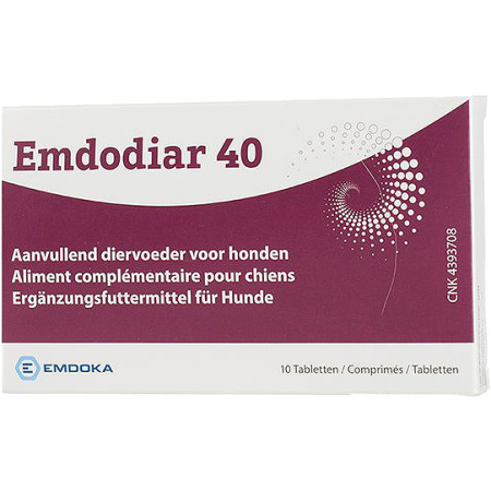 Emdodiar 40 Aanvullend Diervoeder Voor Honden 10 Tabletten