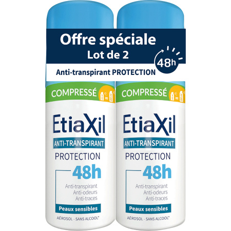 Etiaxil Antitranspirant Matige Transpiratie 48h Bescherming Gecomprimeerde Gevoelige Huid 2x100ml
