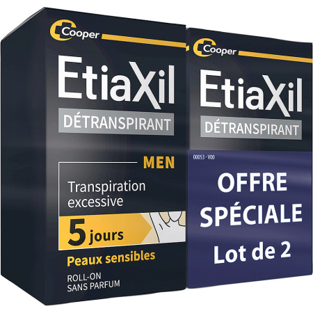 Etiaxil Antitranspirant Mannen Behandeling Overmatige Transpiratie Gevoelige Huid Roll-On 2x15ml