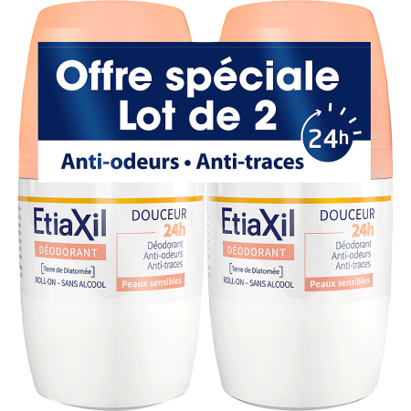 Etiaxil Deodorant Voor Lichte Transpiratie Onder De Oksels Gevoelige Huid Roll-On 2x50ml