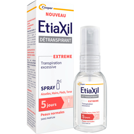 Etiaxil Deodorant Extreme 5 Dagen Tegen Overmatig Zweten Onderarmen Handen Voeten 30ml