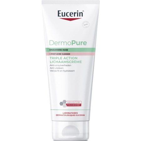 Eucerin DermoPure Drievoudige Actie Lichaamscrème Voor Onzuivere Huid Tube 200ml