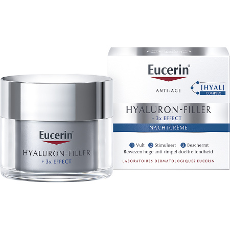 Eucerin Hyaluron-Filler + 3x Effect Nachtcrème Anti-Age Alle Huidtypes Pot 50ml