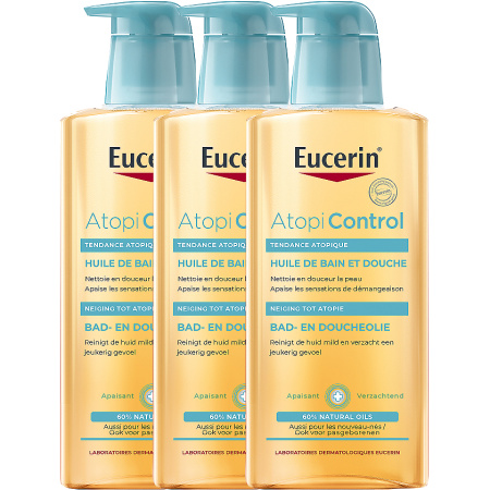 Eucerin Pack AtopiControl Bad & Douche Olie Huid Met Neiging Tot Atopie 3x400ml