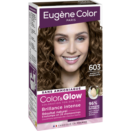 Eugène Color Color&Glow Toon-Op-Toon Kleuring Intense Glans N°603 Krokante Hazelnoot 1 Kit