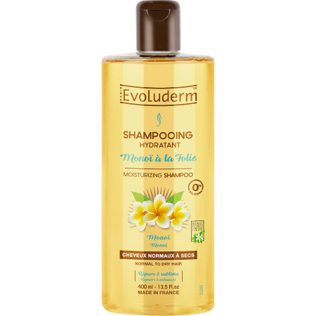 Evoluderm Hydraterende Shampoo Monoï À La Folie Normaal Tot Droog Haar Fles 400ml