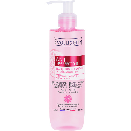 Evoluderm Anti-Imperfections Zuiverende Reinigingsgel Roze Grapefruit Pompfles 250ml