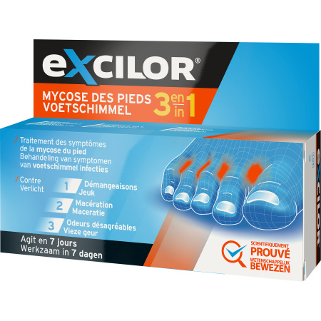Excilor Voetschimmel 3in1 Behandeling Symptomen Van Voetschimmel Infecties Tube 15ml