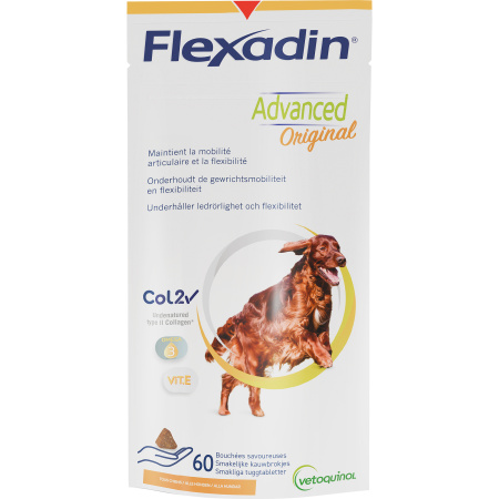 Flexadin Advanced Original Hond 60 Smakelijke Kauwbrokjes