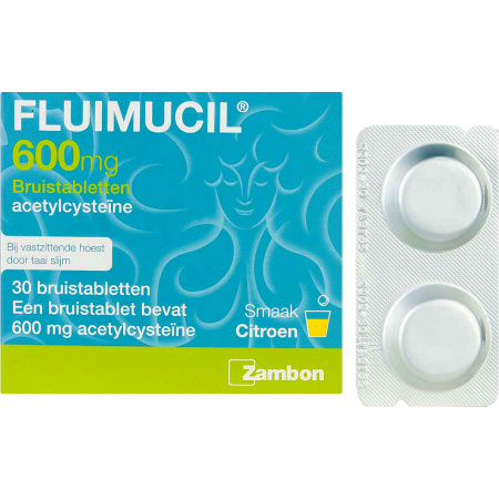 Fluimucil 600mg Acetylcysteïne Smaak Citroen 30 Bruistabletten