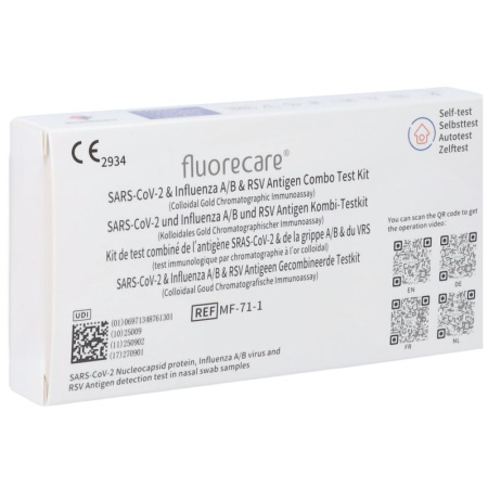 Fluorecare Antigeentest Combinatie SARS-CoV-2 Griep A/B en RSV 1 Kit