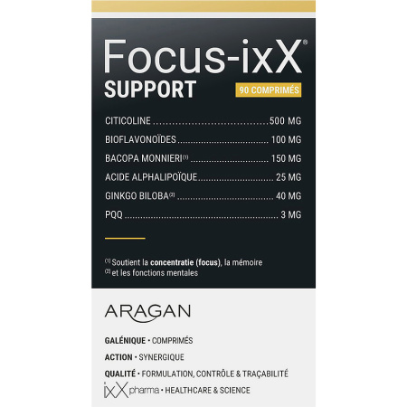 ixX Pharma Focus ixX Support Geheugen Concentratie Bacopa Ginkgo & Citicoline 90 Tabletten
