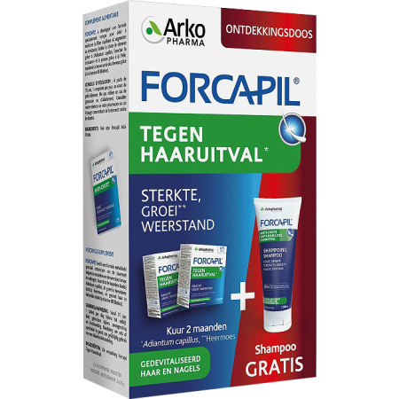 Forcapil Anti-Haaruitval Discovery Pack 30x2 Tabletten + Shampoo 200ml Gratis