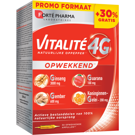 Forté Pharma Energie Vitalité 4G Opwekkend 23 Ampullen + 7 Ampullen Gratis