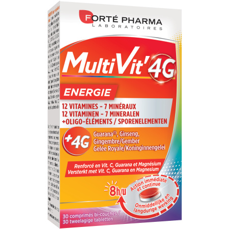 Forté Pharma Multivit' 4G Energie 30 Tweelalige Tabletten
