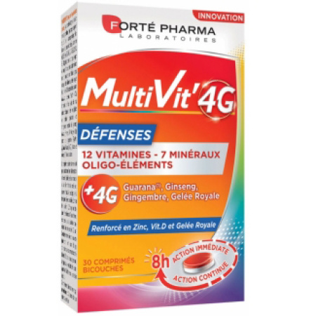 Forté Pharma MultiVit' 4G Weerstand 30 Tweelagige Tabletten