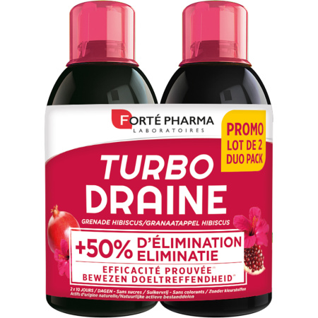 Forté Pharma Turbodraine Granaatappel Hibiscus 2x500ml