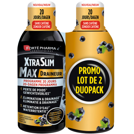Forté Pharma Xtra Slim Max Draineur Zwarte Bessen Duo 2x500ml