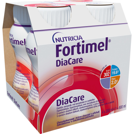 Fortimel DiaCare Chocoaldesmaak Voedingssupplement Ondervoeding Flessen 4x200ml
