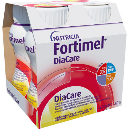 Fortimel DiaCare Vanillesmaak Voedingssupplement Ondervoeding Flessen 4x200ml