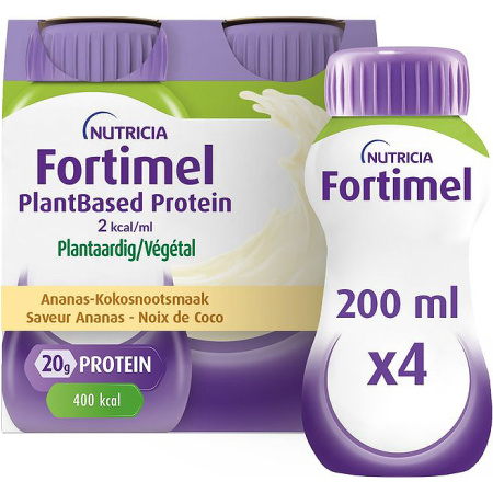 Fortimel PlantBased Protein 2kcal Smaak Ananas-Kokosnoot Voedingssupplement 4x200ml