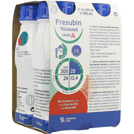 Fresubin Thickened Level 2 Drink Bosaardbei Flessen 4x125ml