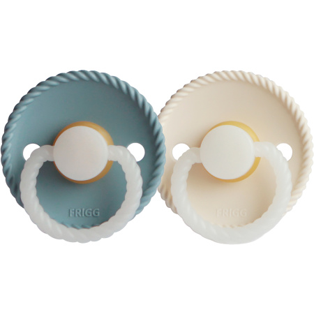 Frigg Rope Latex Fopspenen T2 Nacht Stone Blue/Cream 2 Stuks