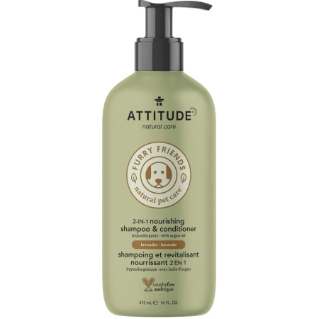 Attitude Furry Friends Natural Pet Care Voedende Shampoo En Conditioner 2in1 Pompfles 473ml