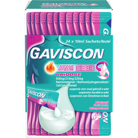Gaviscon Antizuur-Antireflux Suspensie Voor Oraal Gebruik Zakjes 24x10ml