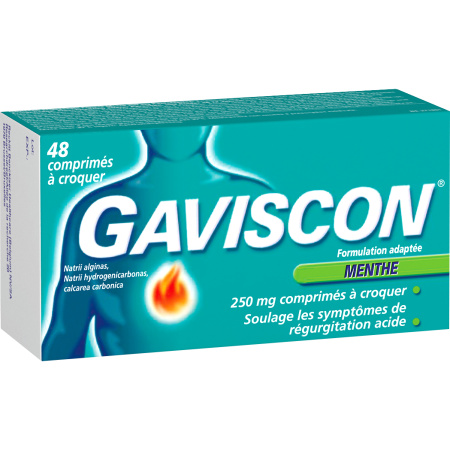 Gaviscon Munt 250mg Kauwtabletten 48