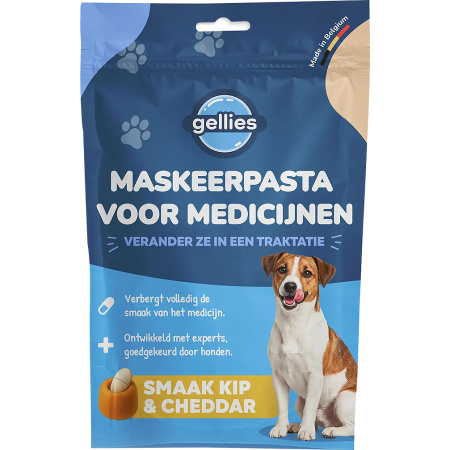Gellies Cheddar En Kip Smakelijke Pasta Snacks Voor Het Toedienen Van Medicijnen Aan Honden 20 Stuks