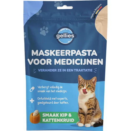 Gellies Smakelijke Pasta Snacks Toedienen Van Medicijnen Aan Katten Kipsmaak En Kattenkruid 20 Stuks