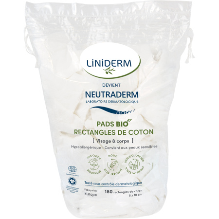 Neutraderm Pads Bio Rechthoek Katoen 8x10cm 180 Stuks