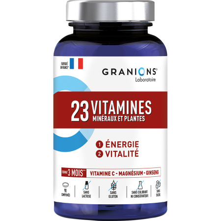 Granions 23 Vitaminen 3 Maanden Energie + Vitaliteit Vitamine C/Magnesium 90 Tabletten