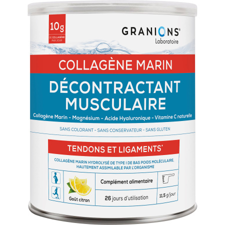 Granions Spierverslapper Mariene Collageen Poeder Citroen Smaak 300g