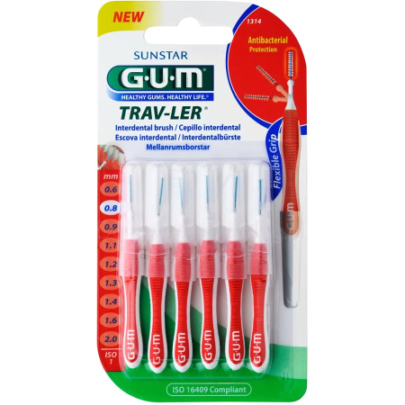 Gum Trav-Ler Interdentale Borstel 0,8mm Stuks 6 (1314)