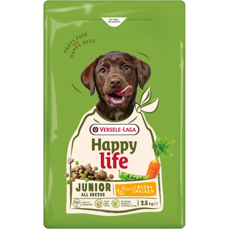 Happy Life Junior Puppy's Alle Rassen Met Kip 2,5kg